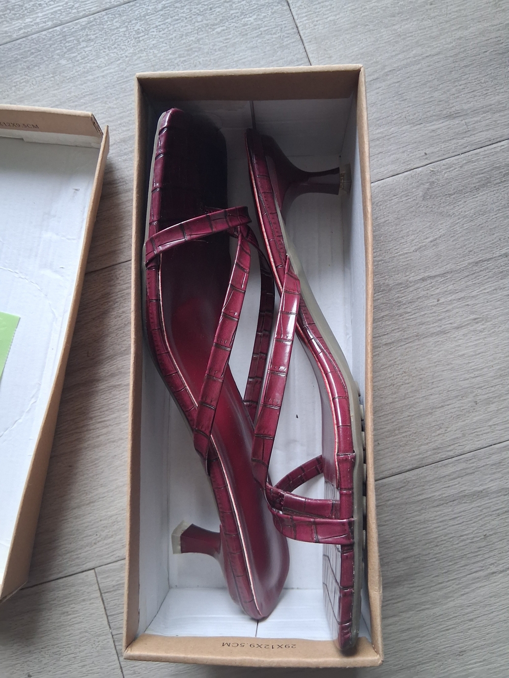 Shein Women’s Burgundy Slingback Kitten Heel Sandals